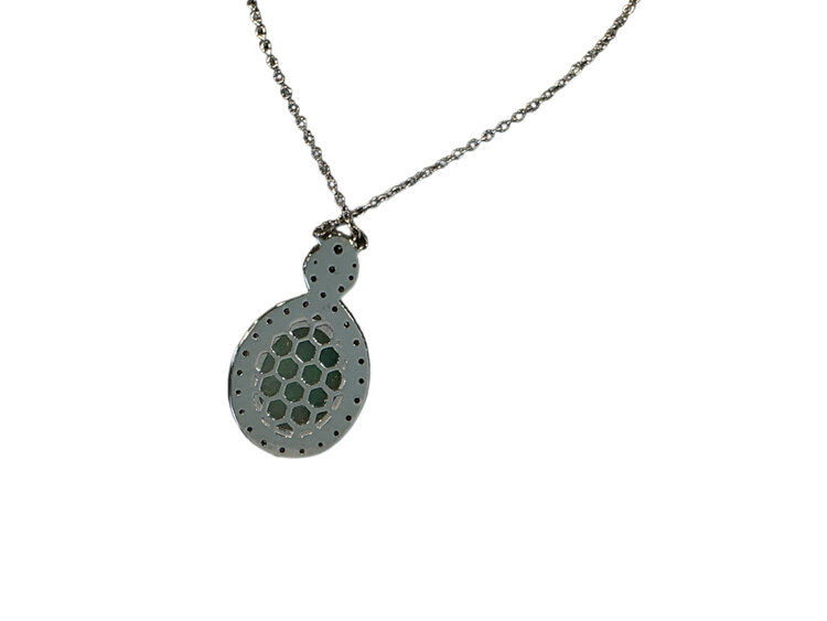 (Y)14KW 2.20CT OPAL 0.33CT DIA, WHITE GOLD OPAL PENDANT ON 14K CHAIN