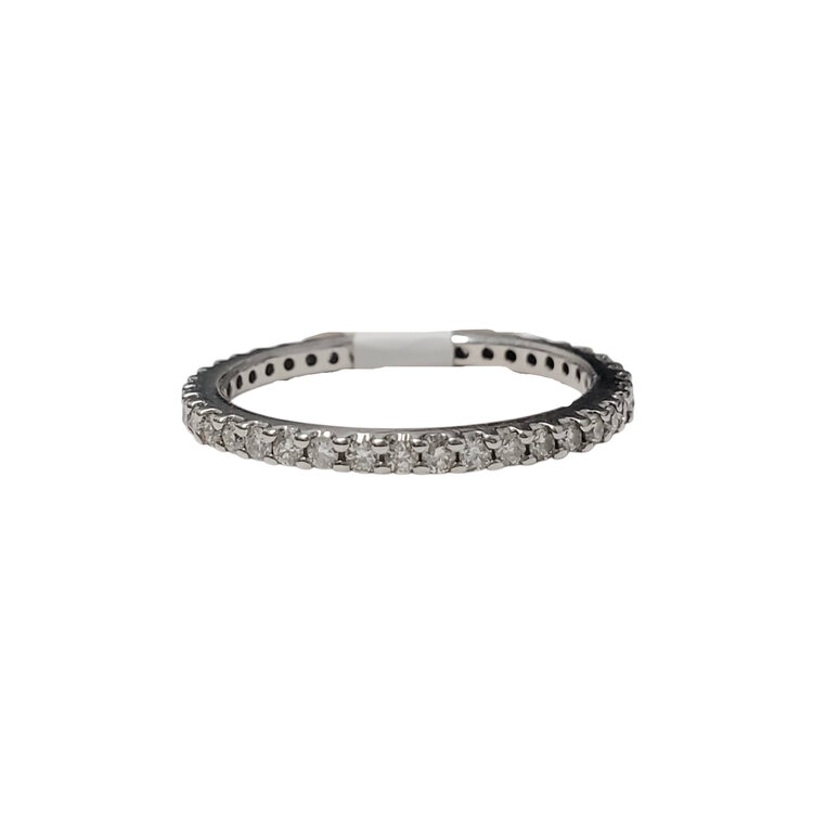 (Z)14K .85CT SI2 G H ETERNITY SHARED PRONG DIAMOND BAND SIZE 6.75