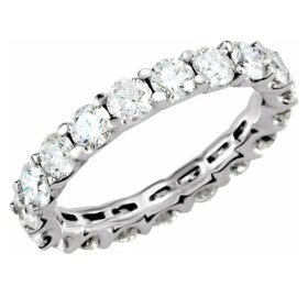 (Y)14KW  7/8 CTW Natural Diamond Eternity Band Size 4.5