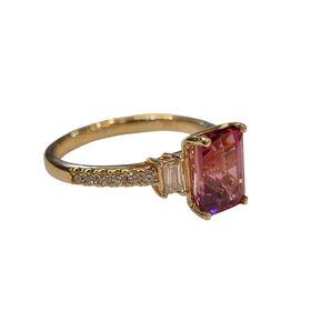 KALLATI (Y) 14K 2.36TG .50DIA , YELLOW GOLD RING, 2.36CT NATURAL TANGA GARNET 8.55MMX5.8MMX4.65MM,  .50CT IN DIAMONDS