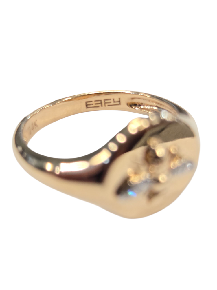 EFFY (X) 14K .02CT D VS2 F DIA, YELLOW GOLD "EFFY" DESIGNER RING WITH BEE & DIAMONDS