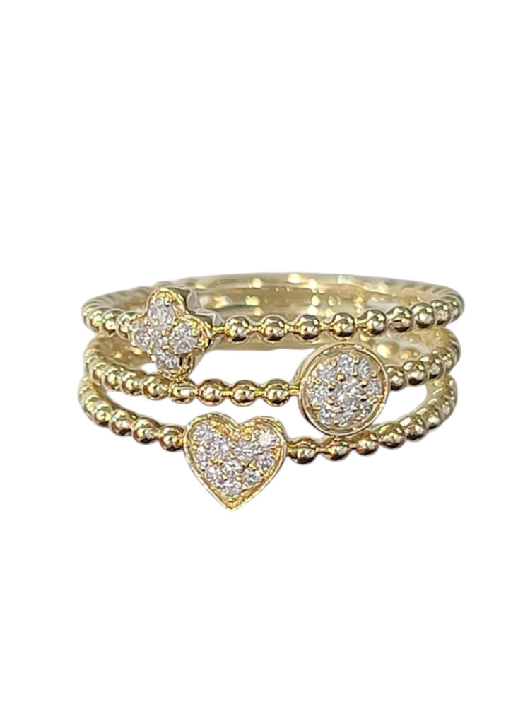 (Y)18K G,VS 0.20CT DIAMOND SYMBOL RING