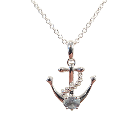 EFFY (X) 14K ALEX ON ANCHOR,  WHITE GOLD ANCHOR PENDANT WITH NATURAL ALEXANDRITE BY DESIGNER "EFFY"