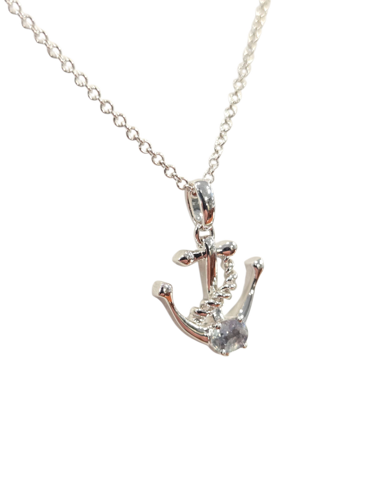EFFY (X) 14K ALEX ON ANCHOR,  WHITE GOLD ANCHOR PENDANT WITH NATURAL ALEXANDRITE BY DESIGNER "EFFY"