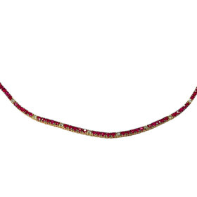 RYAN GEMS INC (Y)14K DIA 0.60 RU 5.10, RUBY AND DIAMOND NECKLACE YELLOW GOLD