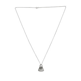 (Z)10K 0.10CT DIA, NATURAL DIAMOND PURSE PENDANT ON WHITE GOLD CHAIN
