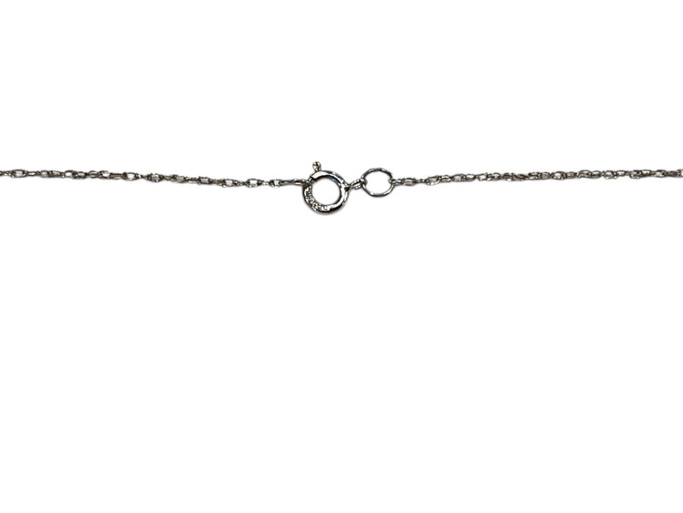 (Z)10K 0.10CT DIA, NATURAL DIAMOND PURSE PENDANT ON WHITE GOLD CHAIN