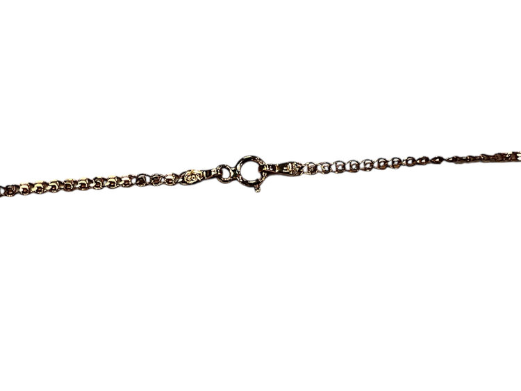 (Z)10K 1.25CTW WHITE/CHOCOLATE ROUND/BAGUETTE KNOT NECKLACE ROSE GOLD CHAIN