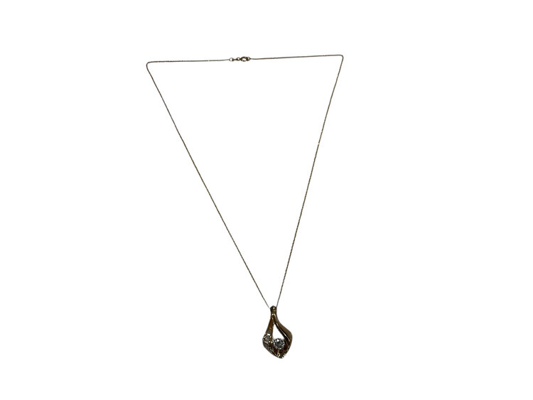 (Z)14K 0.35CTW, DIAMOND PENDANT ON YELLOW GOLD CHAIN