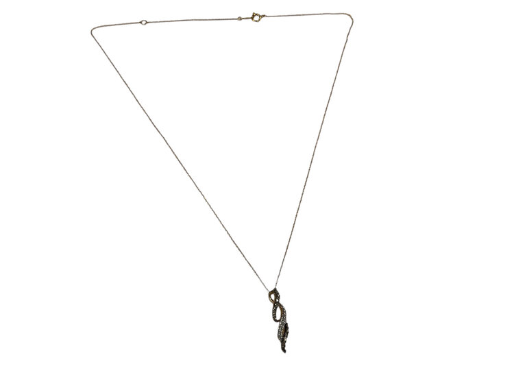 (Z)10K 0.50CTW, WHITE/CHOCOLATE DIAMOND GENUINE PENDANT ON YELLOW GOLD CHAIN