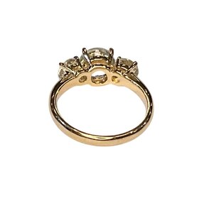 (Y)14KY 2.40CTW AQUAMARINE 3 STONE FASHION YELLOW GOLD RING