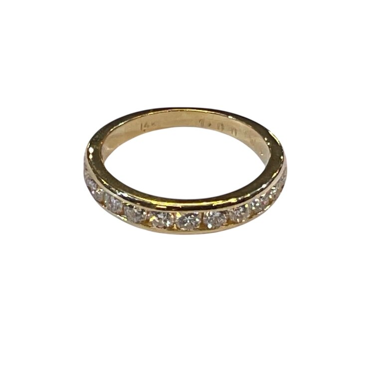 (Z)14KY 1.0CTW DIAMOND G/SI2 QUALITY CHANNEL SET YELLOW GOLD WEDDING BAND