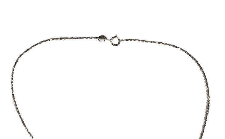 RYAN GEMS INC (Y)14KW PS 1.20 DIA 0.04, PINK SAPPHIRE AND DIAMOND PENDANT ON WHITE GOLD CHAIN