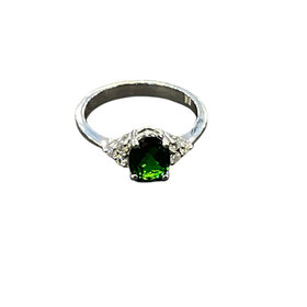 RYAN GEMS INC (Y)14K 1.25 CD 0.13 DIA, CHROMIUM DIOPSIDE AMD DIAMOND WHITE GOLD RING