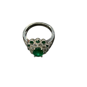 RYAN GEMS INC (Y)14K EM 1.80 DIA 0.65, EMERALD AND DIAMOND RING