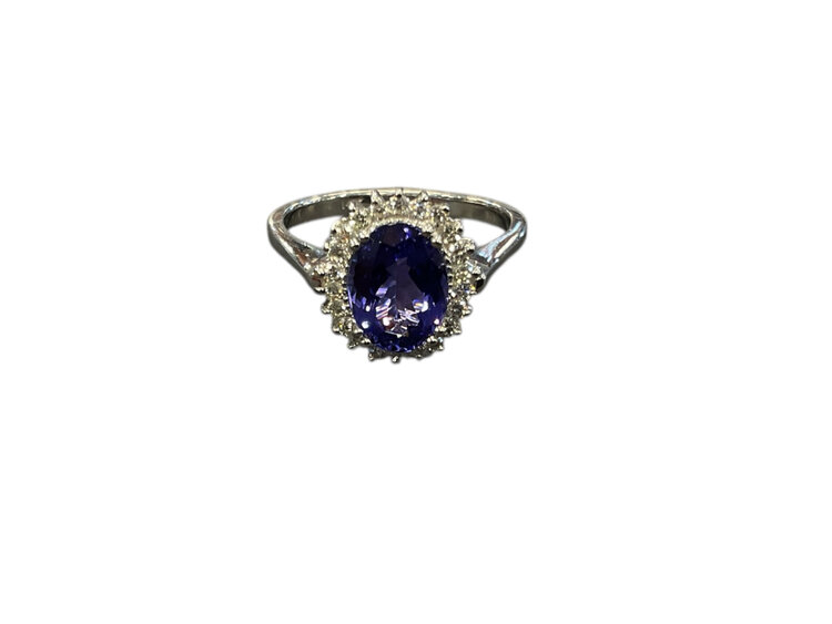 RYAN GEMS INC (Y)14K 1.70 TANZ 0.28 DIA, TANZANITE AND DIAMOND RING