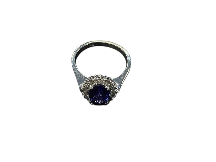 RYAN GEMS INC (Y)14K 1.70 TANZ 0.28 DIA, TANZANITE AND DIAMOND RING
