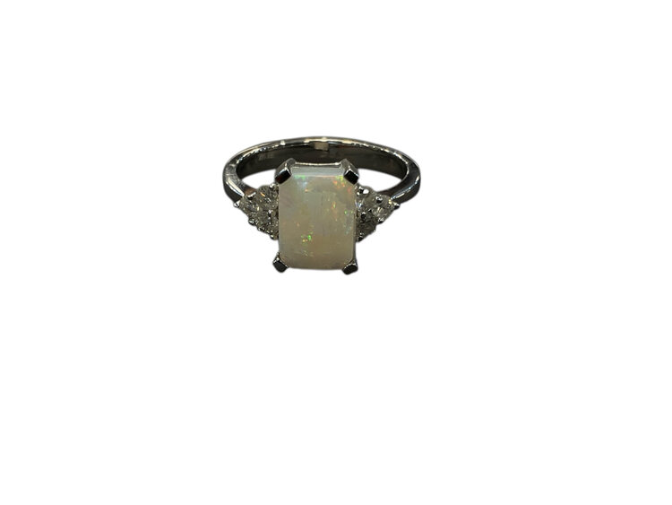 RYAN GEMS INC (Y)14K 1.20 OP 0.27 DIA, OPAL AND DIAMOND RING