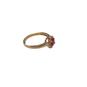 RYAN GEMS INC (Y)14K 0.60 RU 0.25 DIA, RUBY AND DIAMOND ROSE GOLD RING