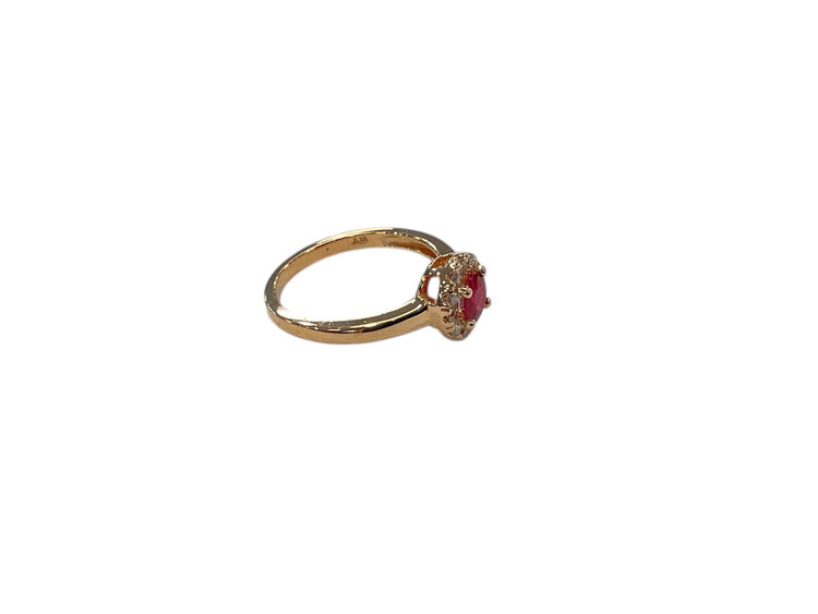 RYAN GEMS INC (Y)14K 0.60 RU 0.25 DIA, RUBY AND DIAMOND ROSE GOLD RING