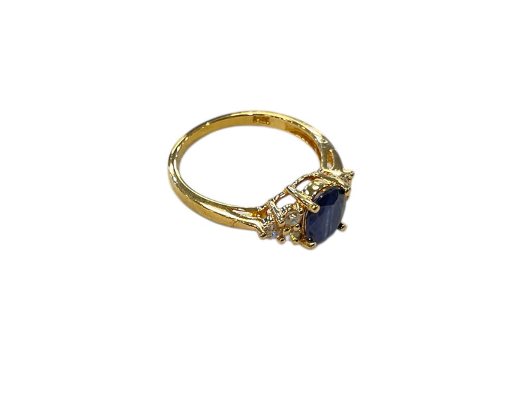 RYAN GEMS INC (Y)14K 1.50 SAPP 0.30 DIA, SAPPHIRE AND DIAMOND YELLOW GOLD RING