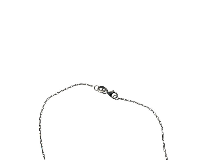 Roman + Jules (Y)14K 0.47 SAPP 0.10 DIA, SAPPHIRE AND DIAMOND PENDANT ON WHITE GOLD CHAIN