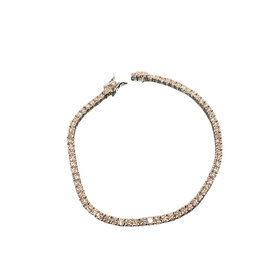 (Y)925 LAB 4.00CT, LAB GROWN SILVER TENNIS BRACELET