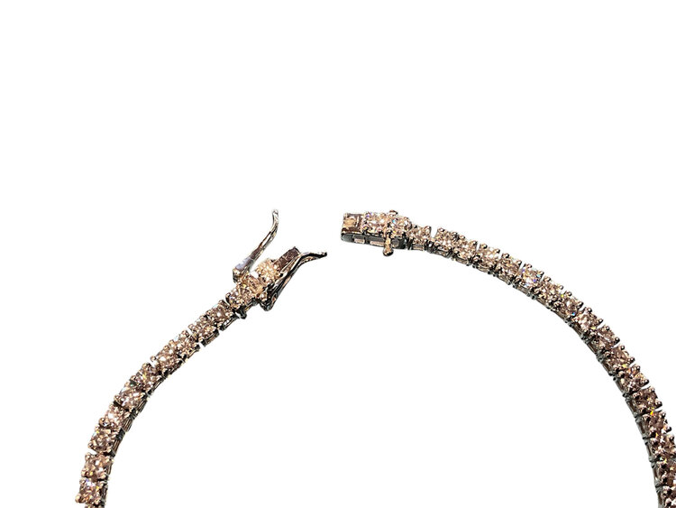 (Y)925 LAB 4.00CT, LAB GROWN SILVER TENNIS BRACELET