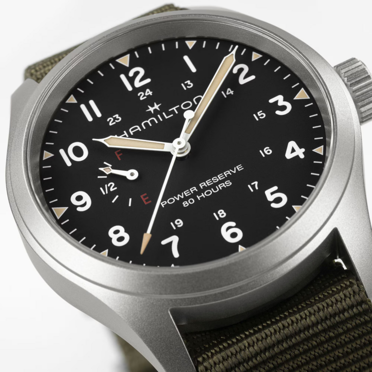 HAMILTON HAMILTON H69509930 KHAKI FIELD MECHANICAL POWER RESERVE 40MM SAPPHIRE CRYSTAL