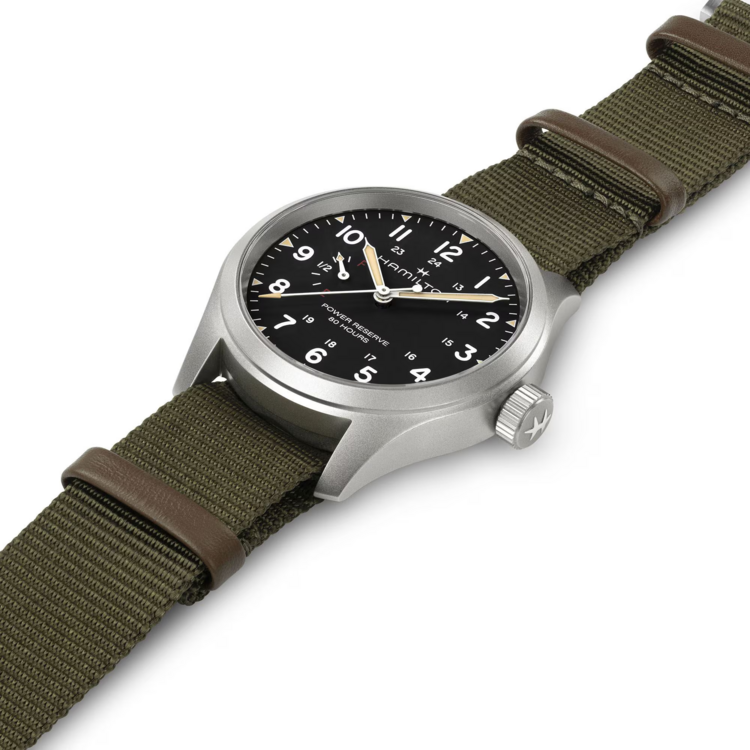 HAMILTON HAMILTON H69509930 KHAKI FIELD MECHANICAL POWER RESERVE 40MM SAPPHIRE CRYSTAL