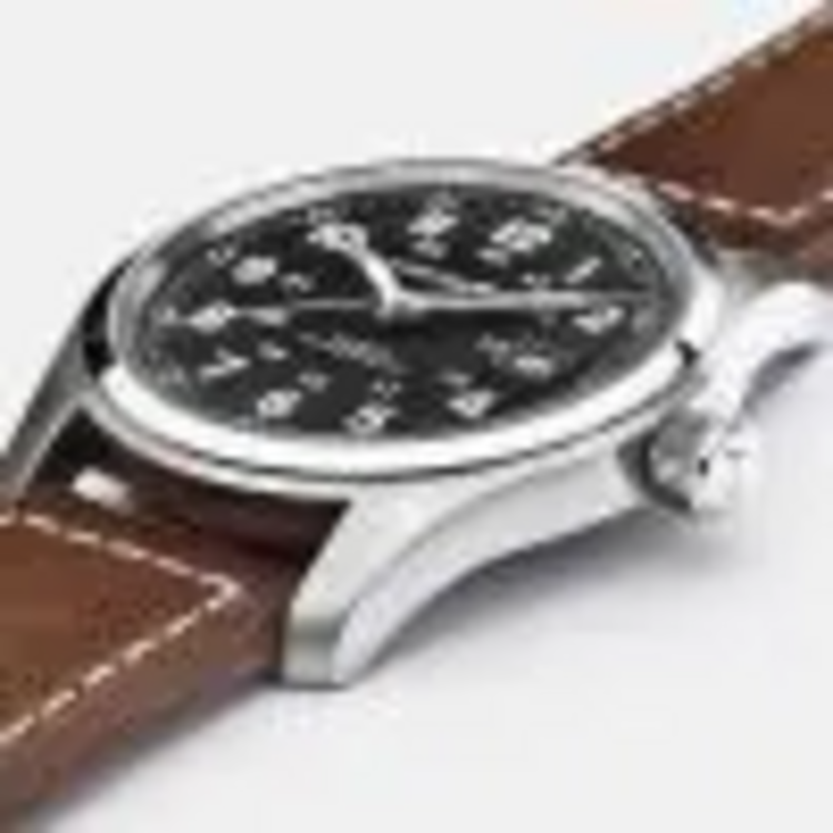 HAMILTON HAMILTON FIELD, Reference H70555533 Caliber H-10 Collection Khaki Field Movement Automatic Case size 42mm Thickness (mm) 11 Dial color Black Case material Stainless steel Crystal Sapphire Lug to lug 53mm Lug width 22mm Power reserve 80 hour