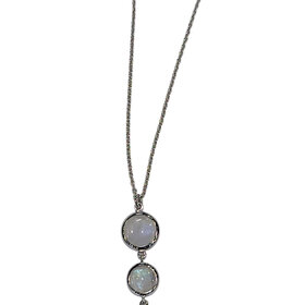 STEPHEN ESTELLE (Y)925 RAINBOW 3 MOONSTONE PENDANT DROP NECKLACE