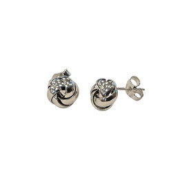 (X)14K WG, WHITE GOLD KNOT STUDS