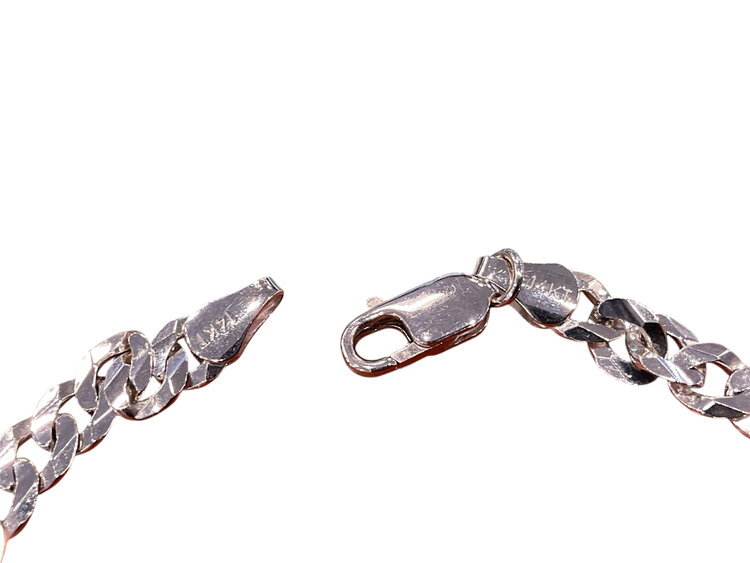 (Z)14K 10.0G WHITE GOLD CHAIN LINK BRACELET