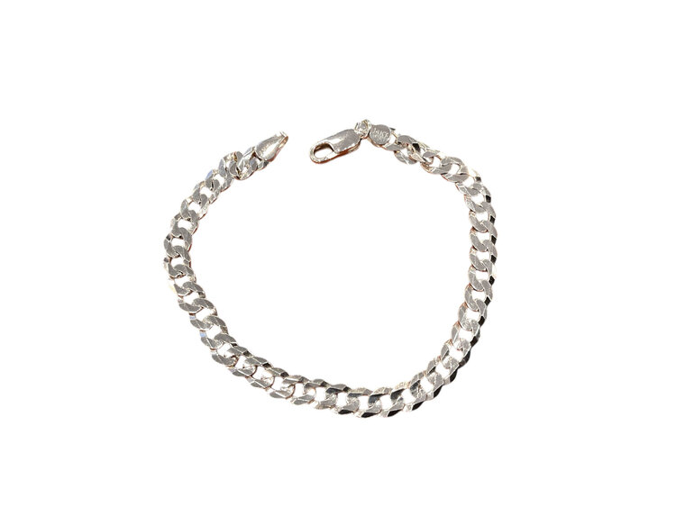 (Z)14K 10.0G WHITE GOLD CHAIN LINK BRACELET