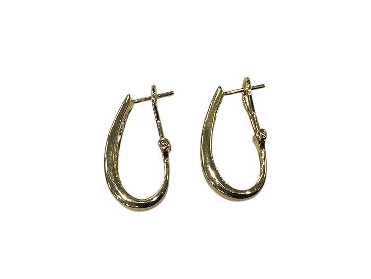 (Z)14K 0.75CT 7.7G YG, YELLOW GOLD DIAMOND DROP HOOPS