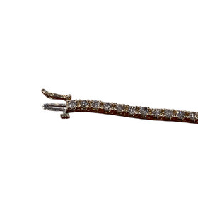 (X)14K 4.00CT 11.9G NATURAL DIAMOND TENNIS BRACELET, YELLOW GOLD