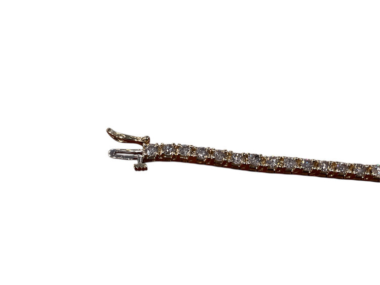 (X)14K 4.00CT 11.9G NATURAL DIAMOND TENNIS BRACELET, YELLOW GOLD