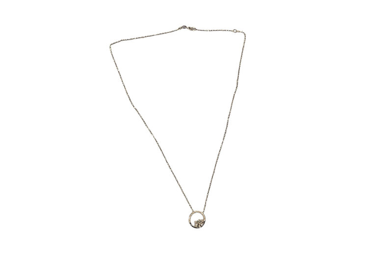 (Z)14K 0.10CT DIAMOND, NATURAL CLUSTER PENDANT ON WHITE GOLD CHAIN