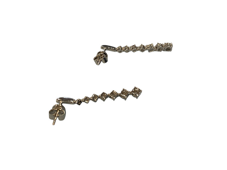 (Z)14K 0.35CTW DIAMOND, NATURAL GRADUATING STUD BACK DANGLE EARRINGS