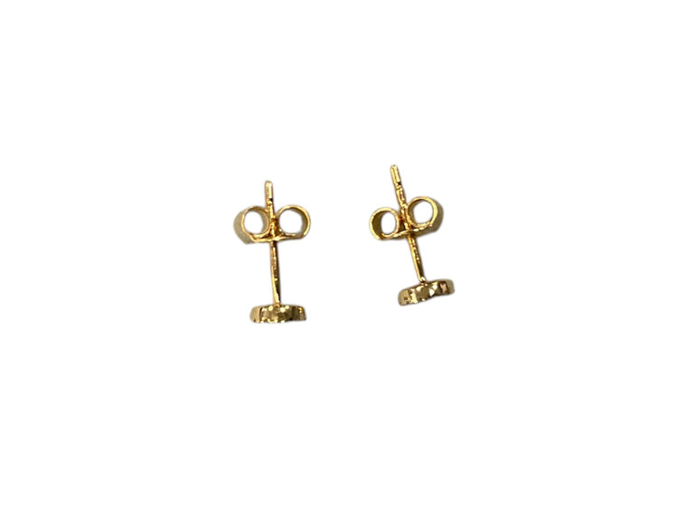 (Z)14K 0.15CTW DIAMOND, NATURAL YELLOW GOLD HALO STUDS 5MM