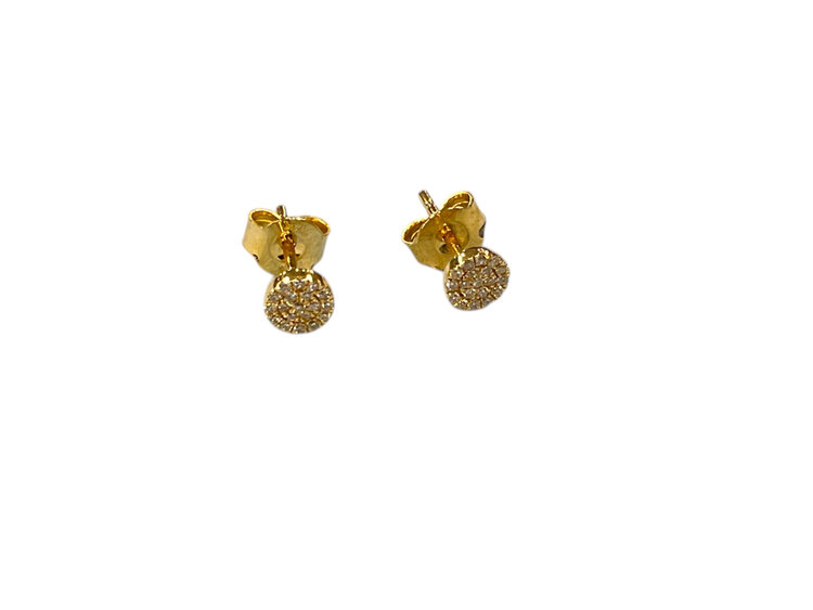 (Z)14K 0.15CTW DIAMOND, NATURAL YELLOW GOLD HALO STUDS 5MM