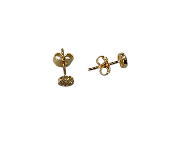 (Z)14K 0.15CTW DIAMOND, NATURAL YELLOW GOLD HALO STUDS 5MM