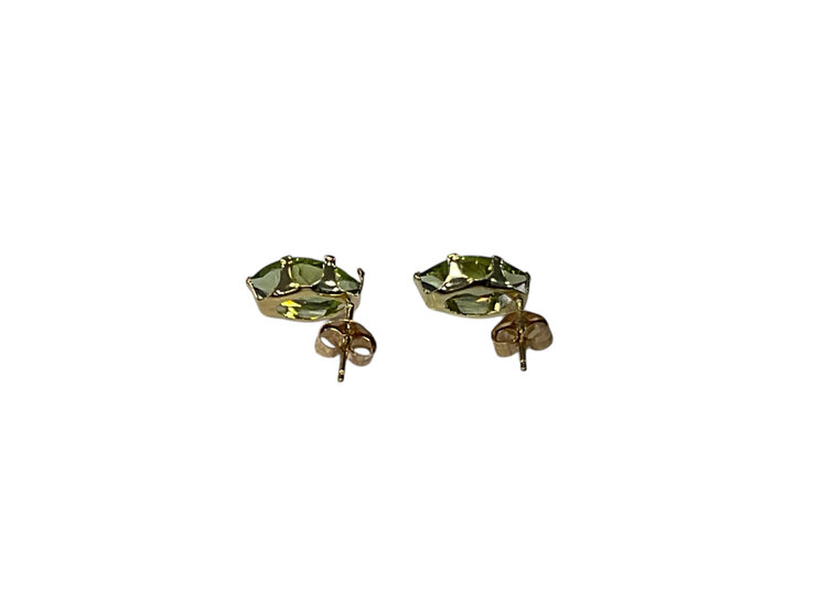 (Y)14KY 2.00CTW PDT PERIDOT MARQUISE CUT YELLOW GOLD STUD EARRINGS