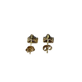 (Y)14KY 0.65CTW TZ TANZANITE TRILLION CUT YELLOW GOLD STUD EARRINGS