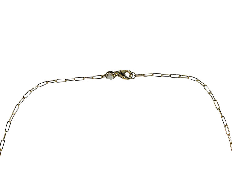 PARAGON COUTURE (X)14KY  .05CT DIA NORTH STAR PENDANT 18” YELLOW GOLD PAPERCLIP CHAIN