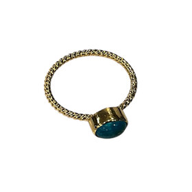 STEPHEN ESTELLE (R)925 VERMEIL BT, BLUE TOPAZ RING SIZE 7