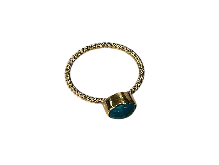 STEPHEN ESTELLE (R)925 VERMEIL BT, BLUE TOPAZ RING SIZE 7