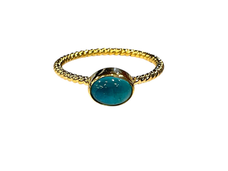 STEPHEN ESTELLE (R)925 VERMEIL BT, BLUE TOPAZ RING SIZE 7