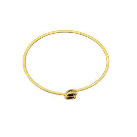 HJ NAMDAR (Y)14K 1.23CT SAPP 0.11CT DIA, DIAMOND AND BEZEL SET OVAL SAPPHIRE BANGLE